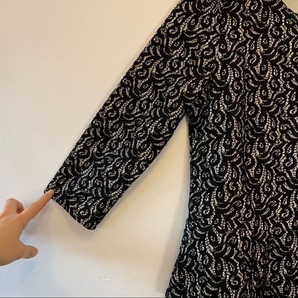 J Crew Black Lace Peplum 3/4 Sleeve Top - Picture 2 of 6